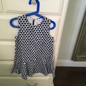 J Crew/Crewcuts Black and White Hearts Dress